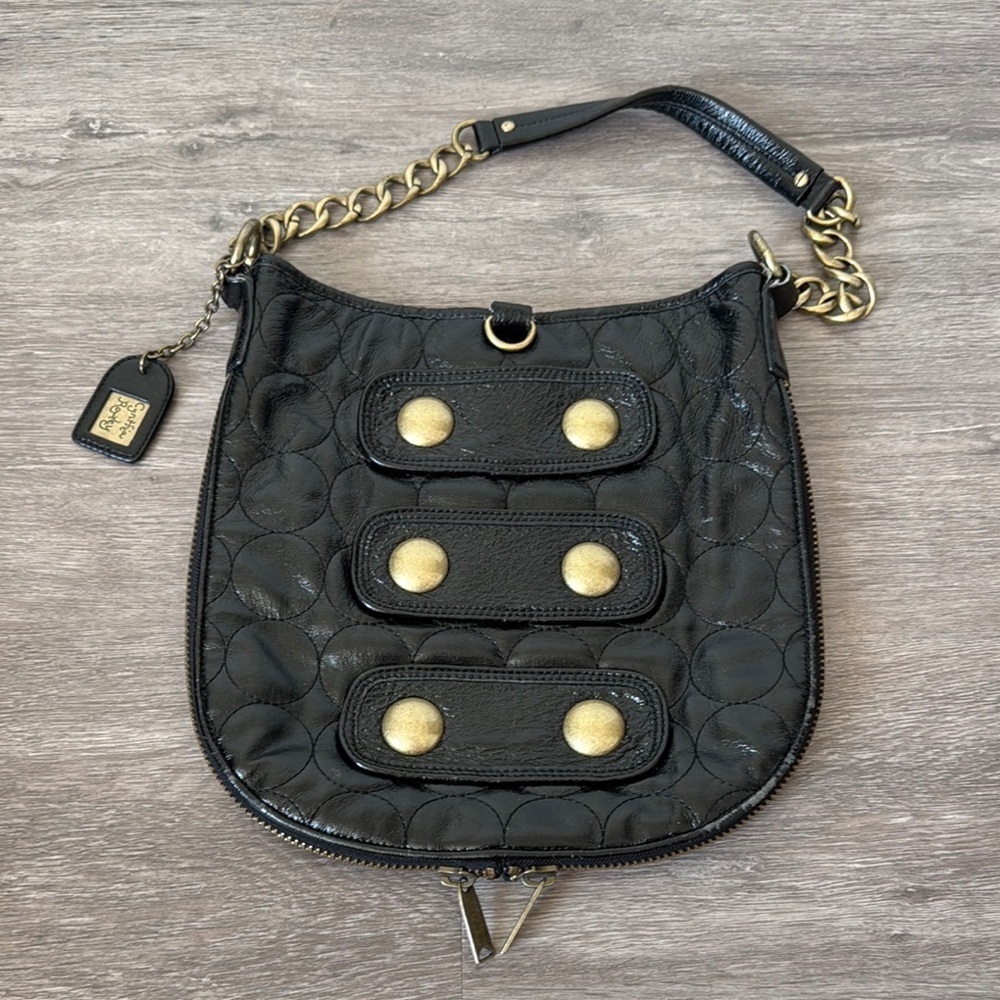 Cynthia Rowley Black Hobo with Gold-Tone Stud Accents